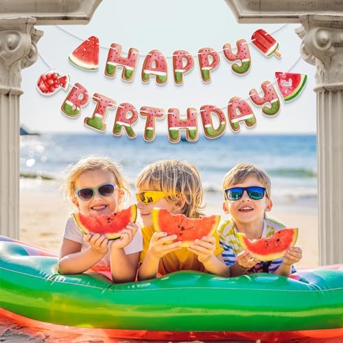 Watermelon Birthday Banner for Summer Party Decor