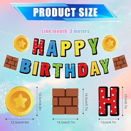 Happy Birthday Colorful Banner with Cartoon Design
