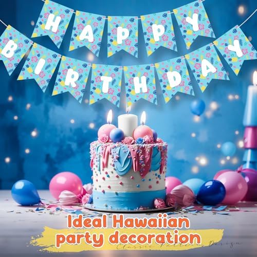 TaoBary Blue Cartoon Happy Birthday Banner