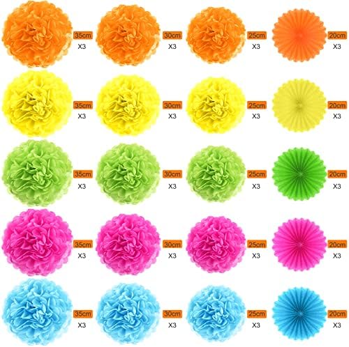 Janinka 60 Pcs Tissue Pom Poms Party Decorations