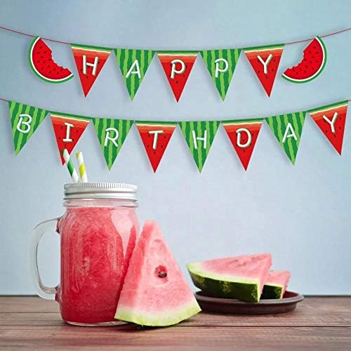 One In A Melon Birthday Banner Decorations