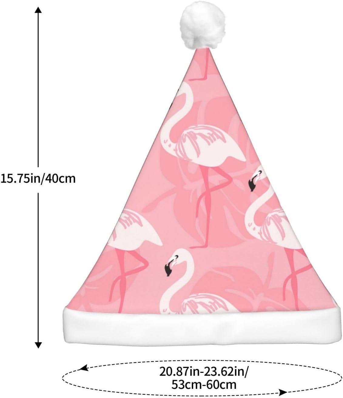 Summer Flamingo Palm Leaves Print LED Santa Hat for Adults Christmas Party
