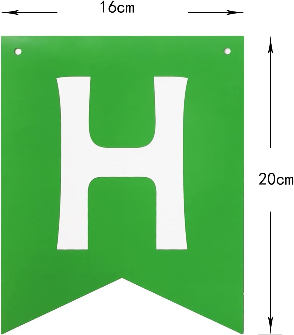 Green Happy Birthday Banner with Satin Strands