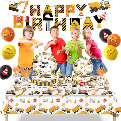 Construction Birthday Party Supplies for 24 Guests