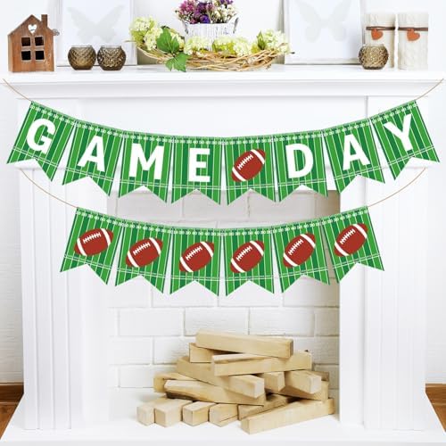 Doumeny 2Pcs Green Football Banner Garland Decor