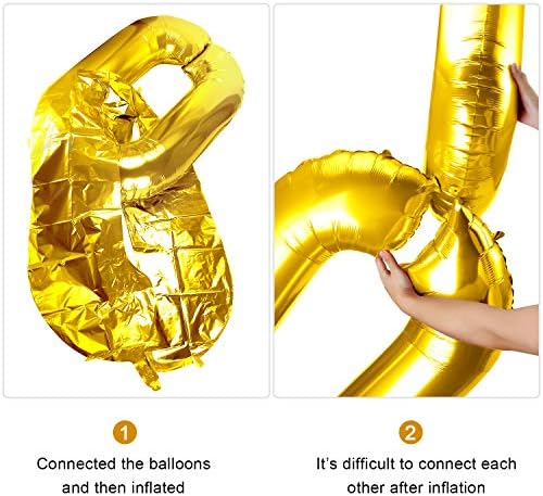 Gejoy 24 Piece 16 Inch Gold Chain Balloons for Hip Hop Parties