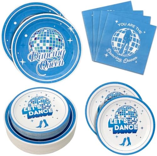 180PCS Dancing Queen Party Plates Napkins Set