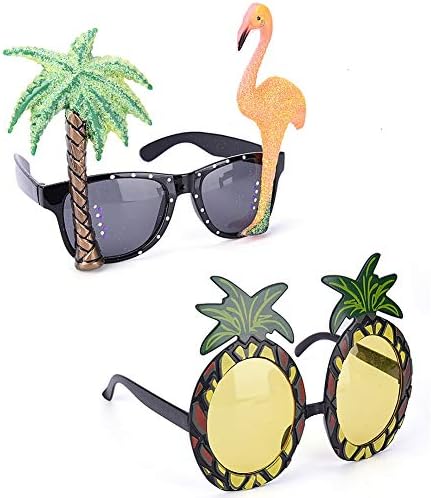 2 Pack Funny Party Glasses Hawaiian Tropical Theme