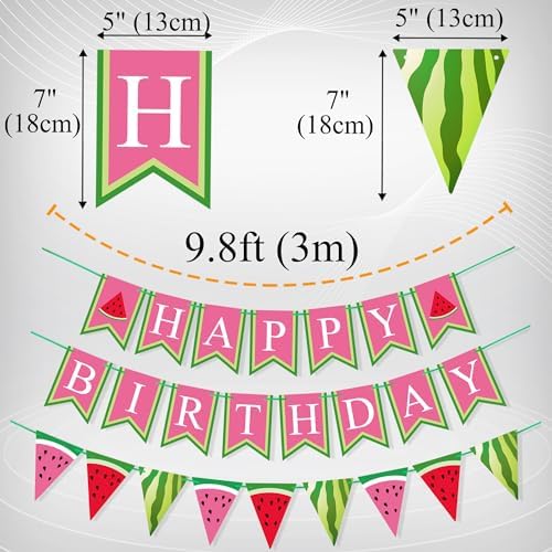 Uniwish Watermelon Birthday Banner Summer Decor