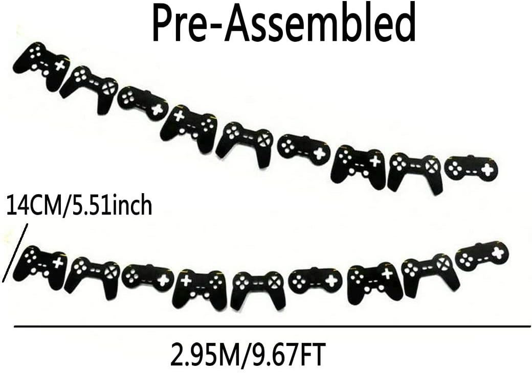 Video Game Controller Birthday Banner - Black