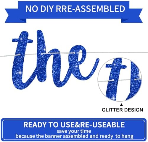 BEISHIDA Glitter Blue Graduation Banner with 2pcs