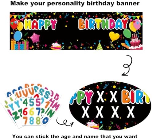 Personalized Birthday Banner with Name and Age Stickers