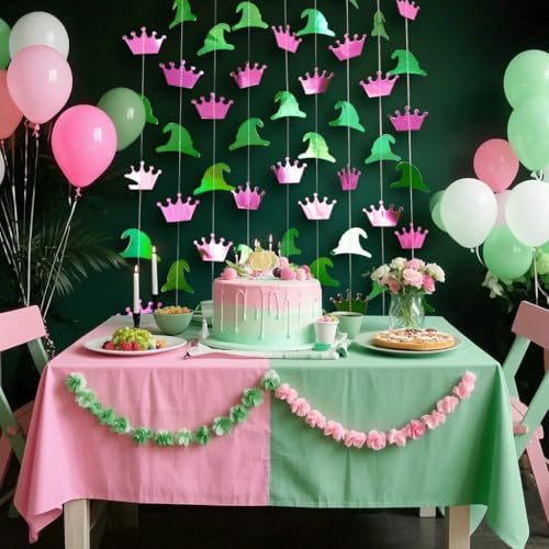 394 Ft Shiny Green Pink Witch Themed Party Garland