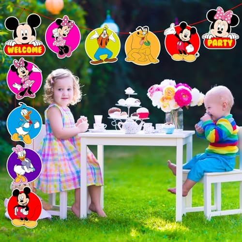 Mickey Mouse Birthday Banner Door Sign Set