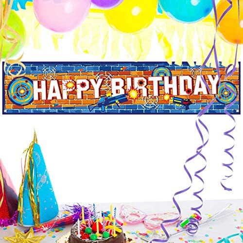 Dart Battle Birthday Banner with Hanging Rope