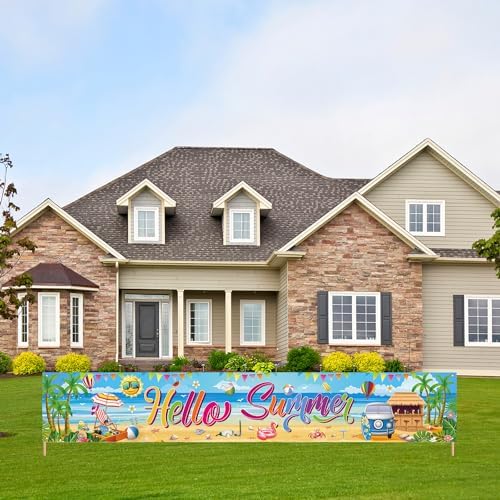 Hello Summer Party Decorations Extra Large Beach Banner