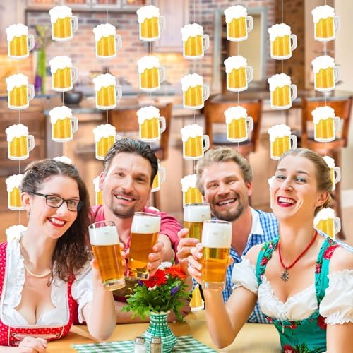 Pajean 8 Pcs Beer Mug Garland Banners for Parties