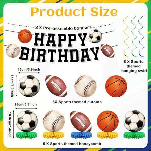 Sports Birthday Party Decorations Banners Centerpieces