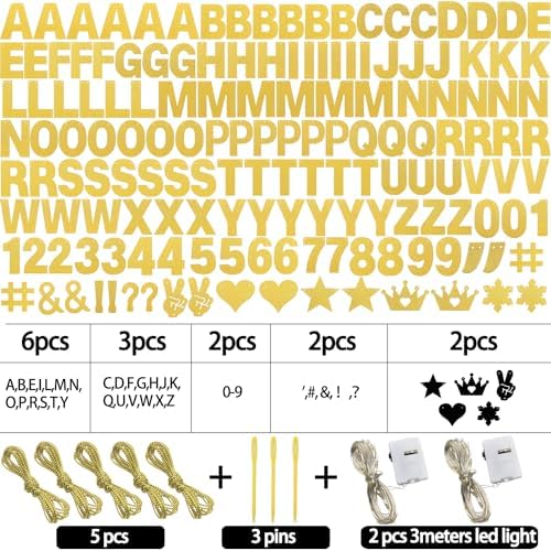 Glitter Gold Birthday Banner Kit DIY Decor 167 Pieces