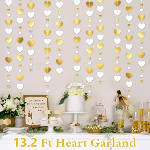 Pre-Strung Glitter Happy Engagement Banner with Heart Garland