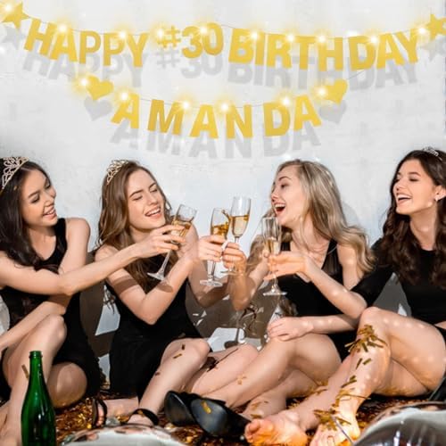 Glitter Gold Birthday Banner Kit DIY Decor 167 Pieces