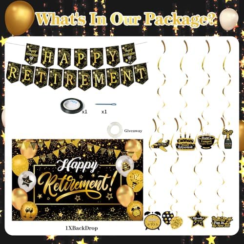 Happy Retirement Party Decorations Set