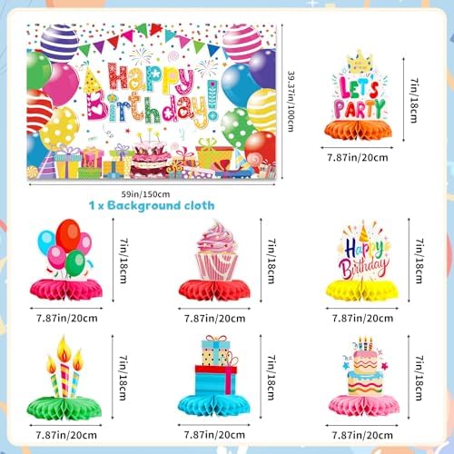 Happy Birthday Decorations 170pcs Party Supplies Kit