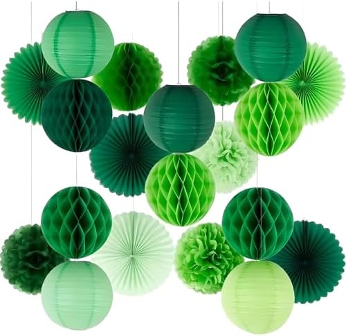 Xiksxitn Green Paper Honeycomb Balls 12 Pack