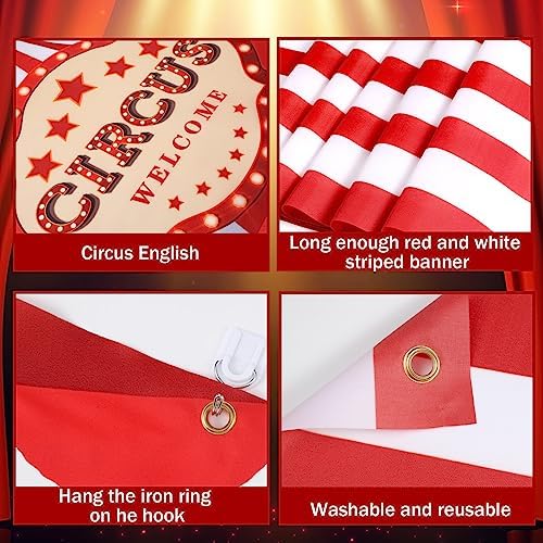 Preboun 3 Pcs Circus Tent Carnival Decorations