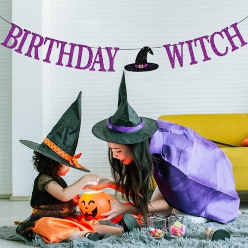 Birthday Witch Banner for Halloween Party