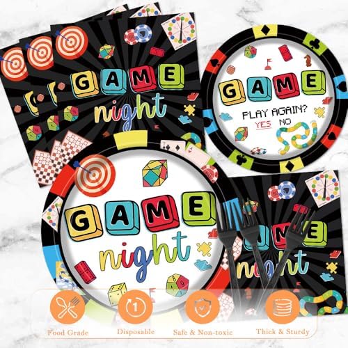 Game Night Party Tableware Set for 24 Guests