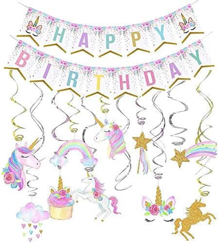 Unicorn Birthday Decorations Party Supplies Banners