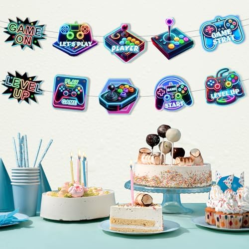 Wayyogh Video Game Party Decorations Door Banner Set