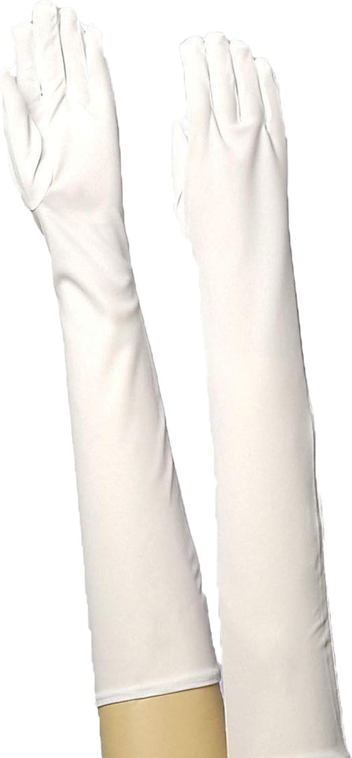 Forum Novelties Long Nylon Adult Gloves White