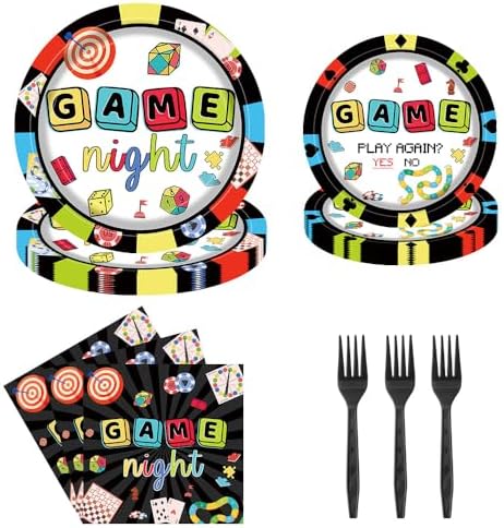 Game Night Party Tableware Set for 24 Guests