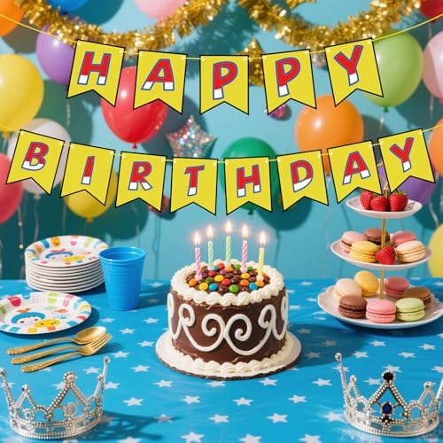 Anime Birthday Banner with Happy and Birthday Text