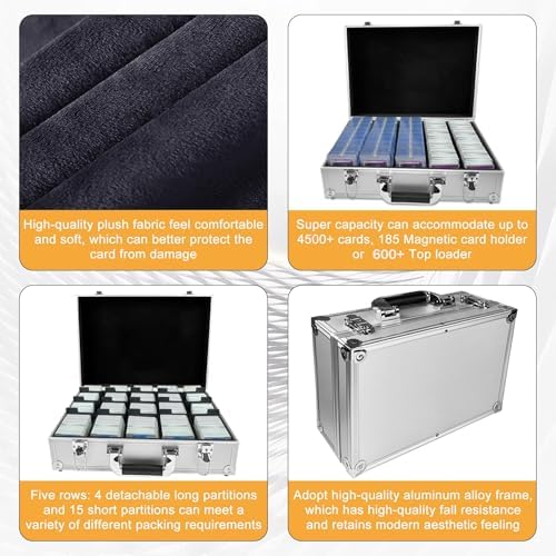 Large Capacity Card Storage Box with Detachable Partitions