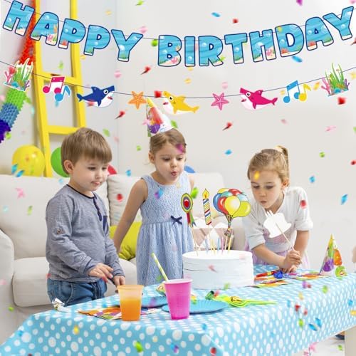 Shark Birthday Banner for Boys - Ocean Theme Decorations