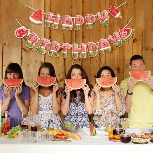 Watermelon Birthday Banner for Summer Party Decor