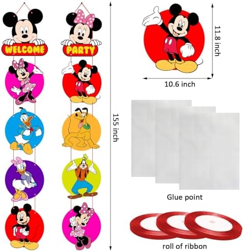 Mickey Mouse Birthday Banner Door Sign Set