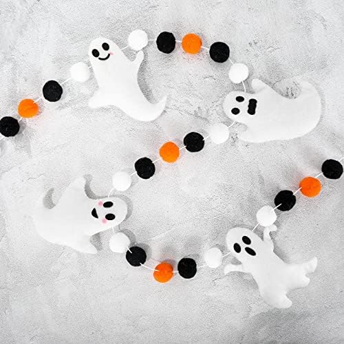 Whaline Halloween Ghost Banner with Oranges and Balls