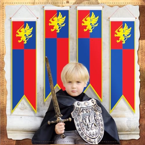 Oudain Medieval Fantasy 4 Ft Pull Down Banner Set