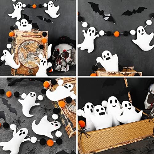 Whaline Halloween Ghost Banner with Oranges and Balls