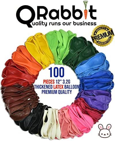 QRabbit 100 Pack 12 Inch Party Balloons