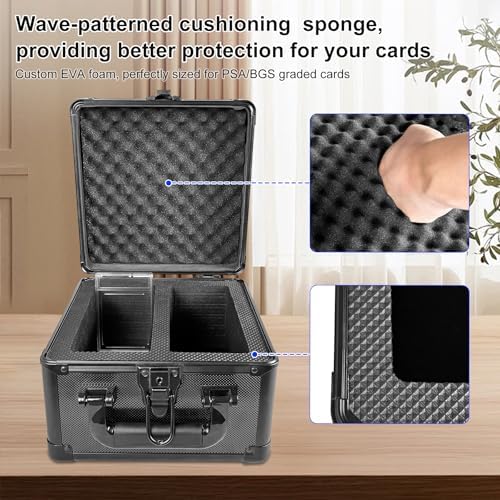 Aluminum Alloy Graded Card Storage Box with Two Rows Black