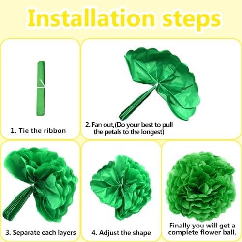 Ruidee 12 Pieces Tissue Paper Pom Poms Decorations