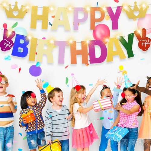 Glitter Gold Birthday Banner Kit DIY Decor 167 Pieces