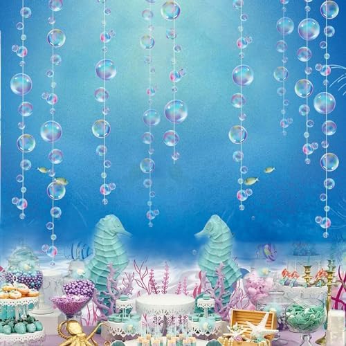 Decor365 Little Mermaid Party Decor Purple Blue Bubble Garland