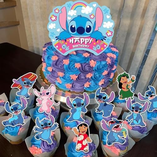 Stitch Party Supplies 102 PCS Themed Birthday Decorations Set
