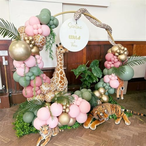Pink Jungle Safari Balloons 60PCS Party Decorations